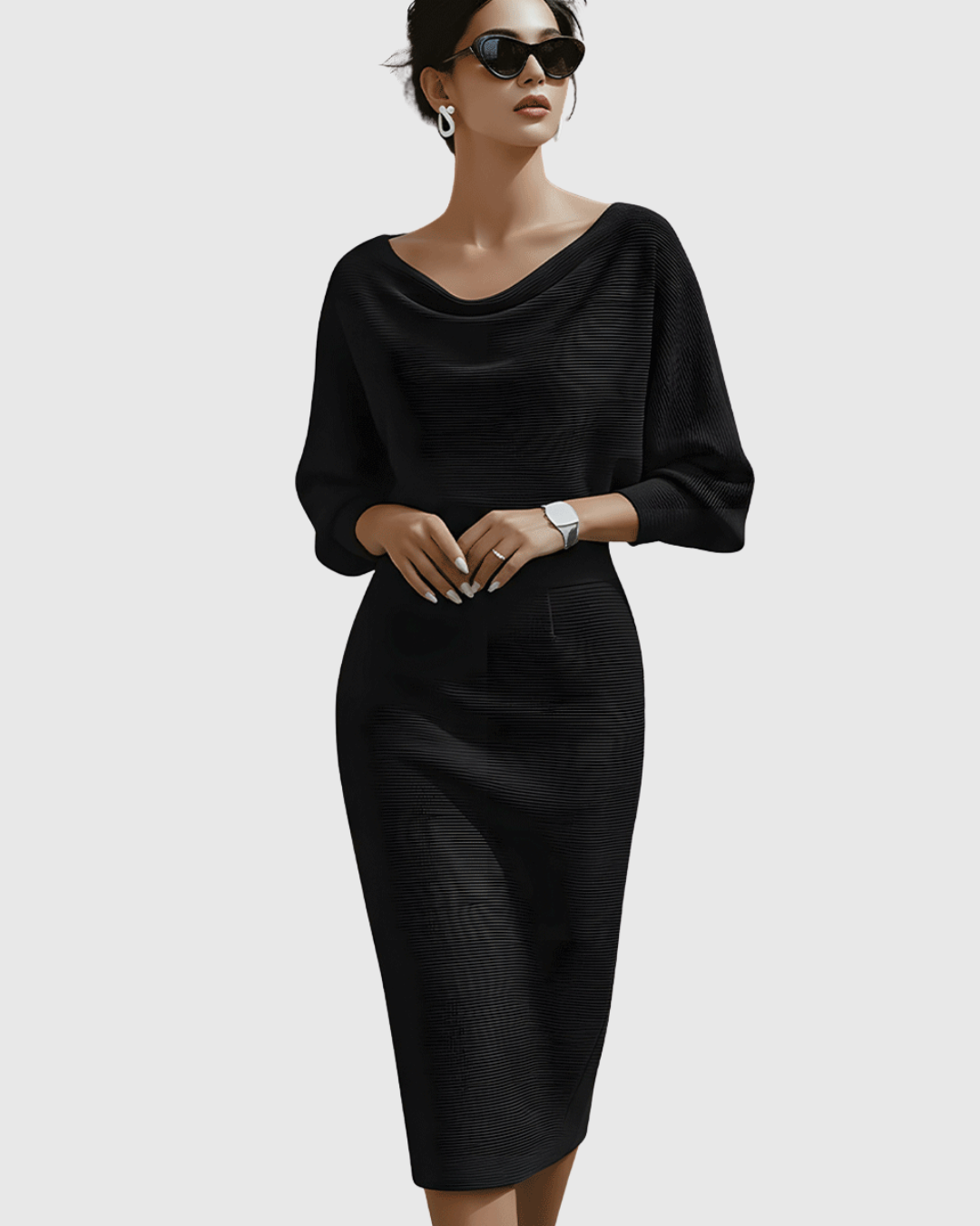 Midi Cowl-Neck Dress – Effortless Summer Style