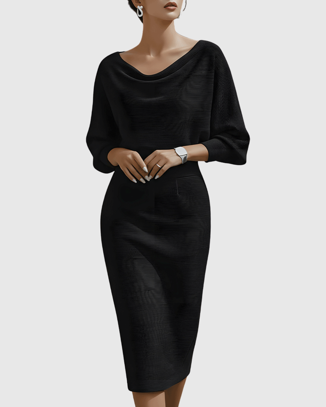Midi Cowl-Neck Dress – Effortless Summer Style