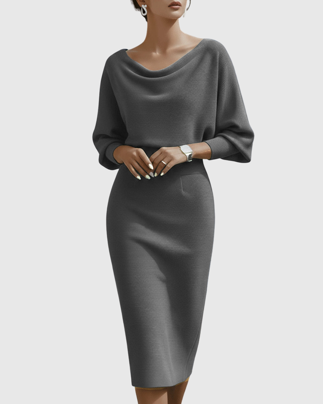 Midi Cowl-Neck Dress – Effortless Summer Style