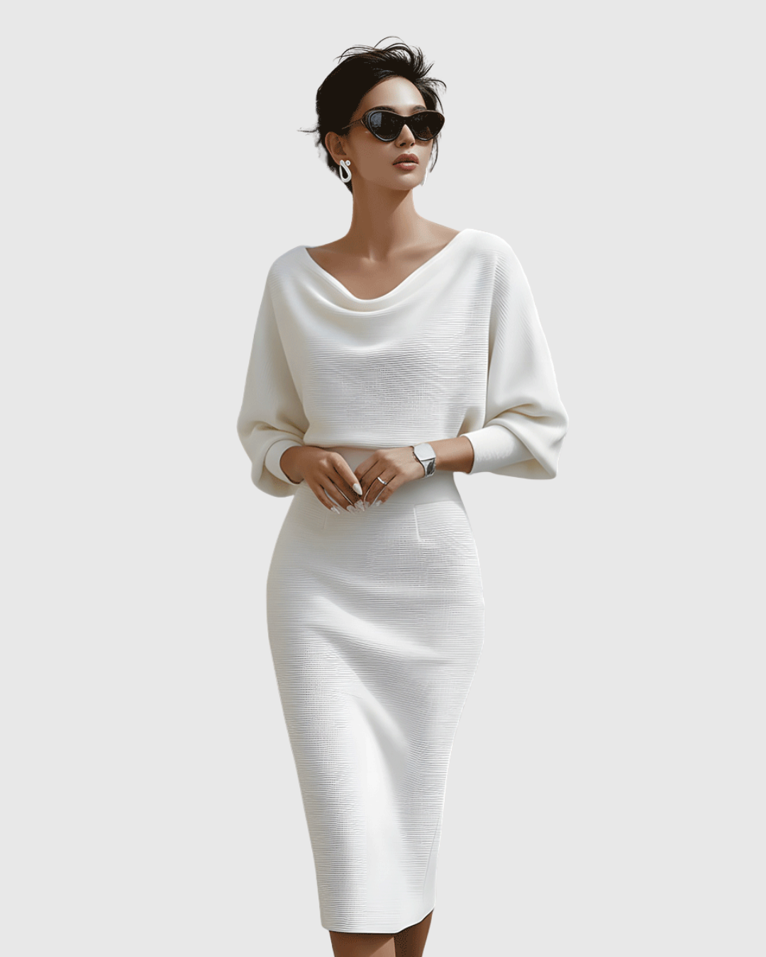 Midi Cowl-Neck Dress – Effortless Summer Style