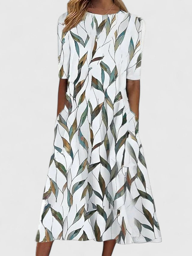 Midi Round-Neck Dress 2 – Effortless Summer Style