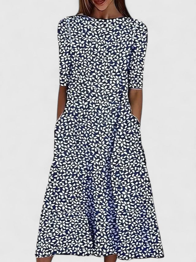 Midi Round-Neck Dress 2 – Effortless Summer Style