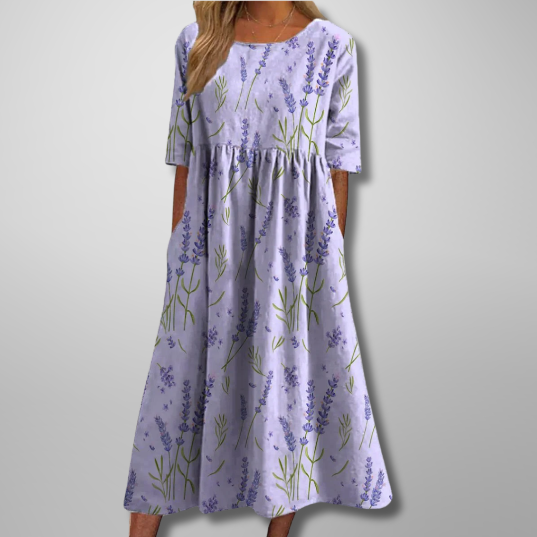 Midi Round-Neck Dress – Effortless Summer Style