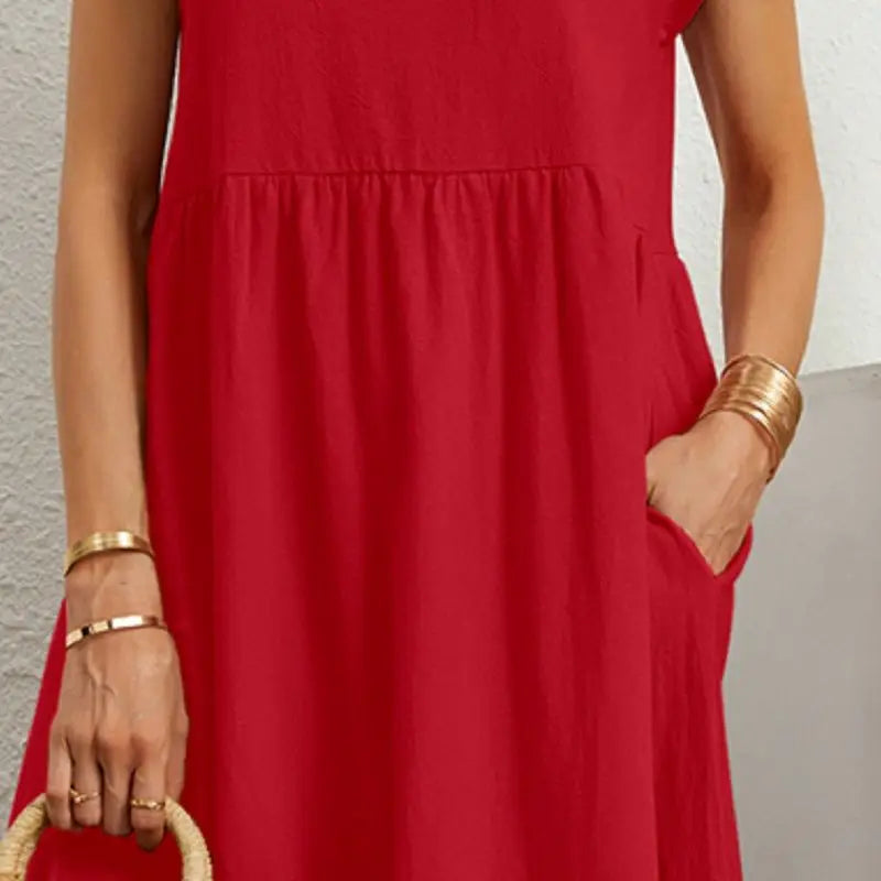 Midi Round-Neck Dress – Relaxed Summer Style