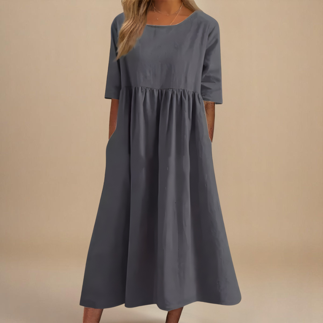Midi Scoop-Neck Dress – Effortless Summer Style