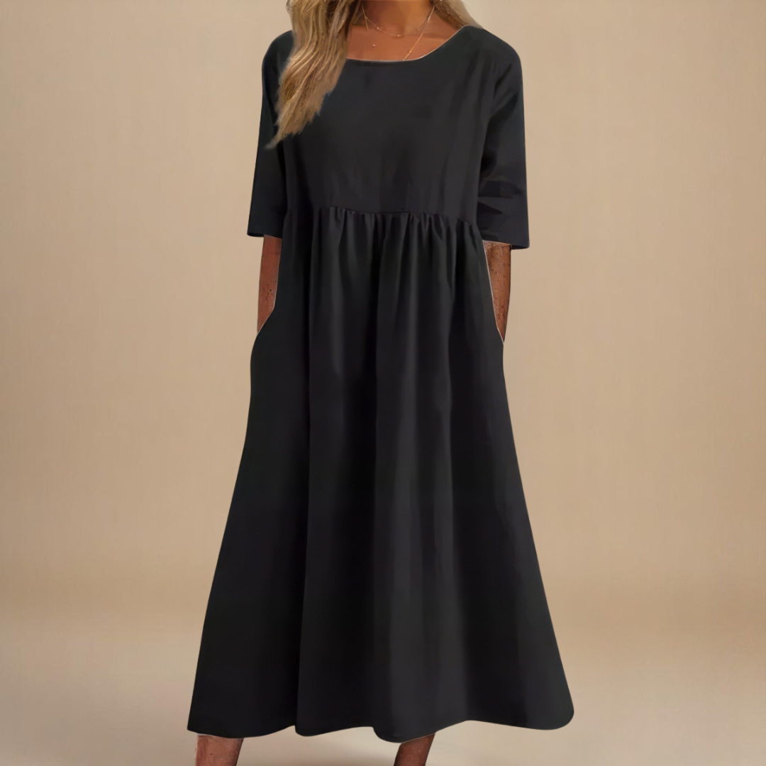 Midi Scoop-Neck Dress – Effortless Summer Style