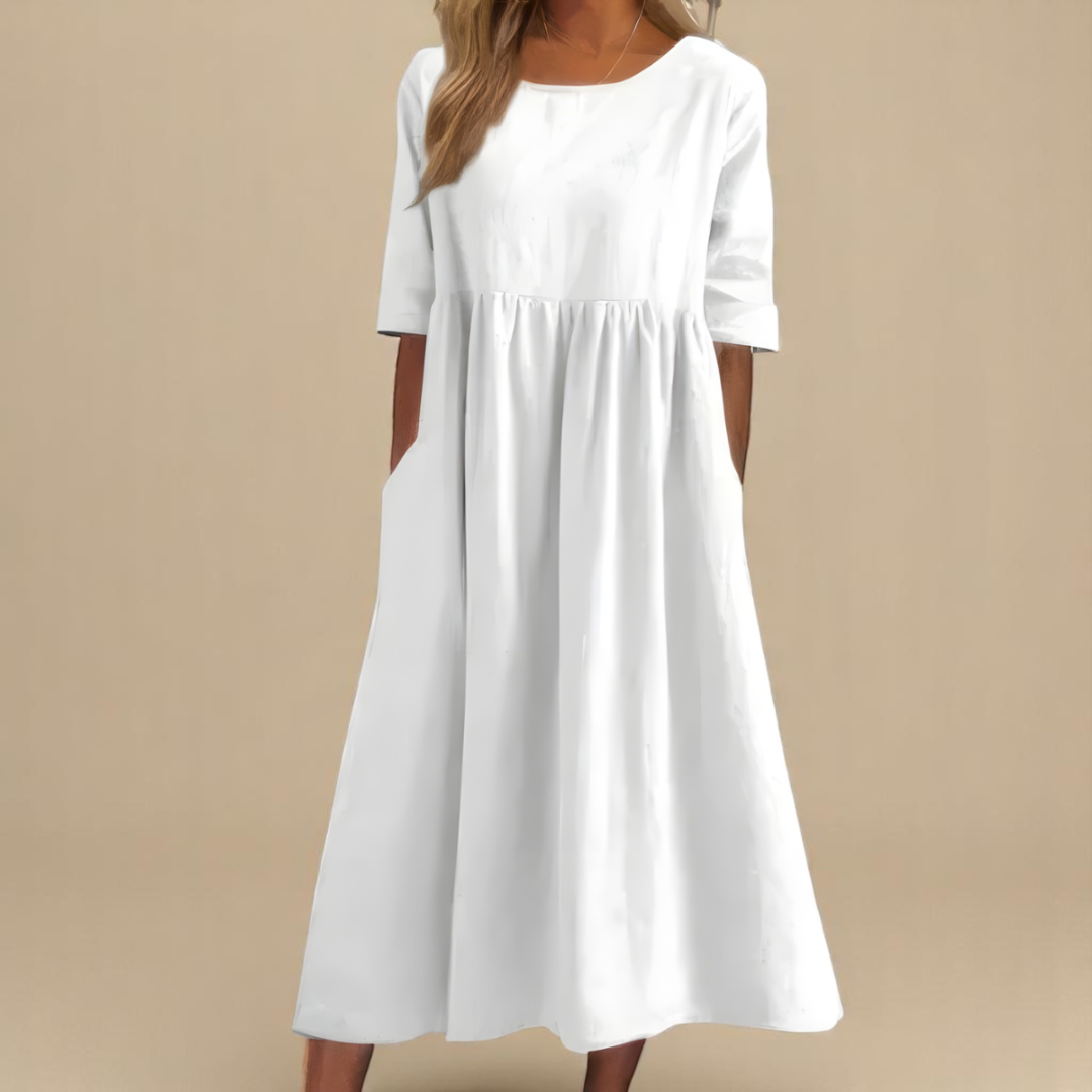 Midi Scoop-Neck Dress – Effortless Summer Style