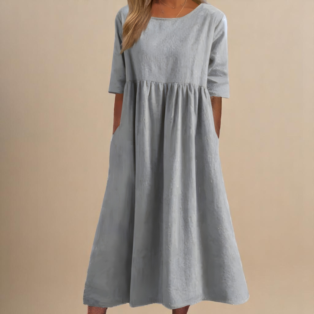 Midi Scoop-Neck Dress – Effortless Summer Style