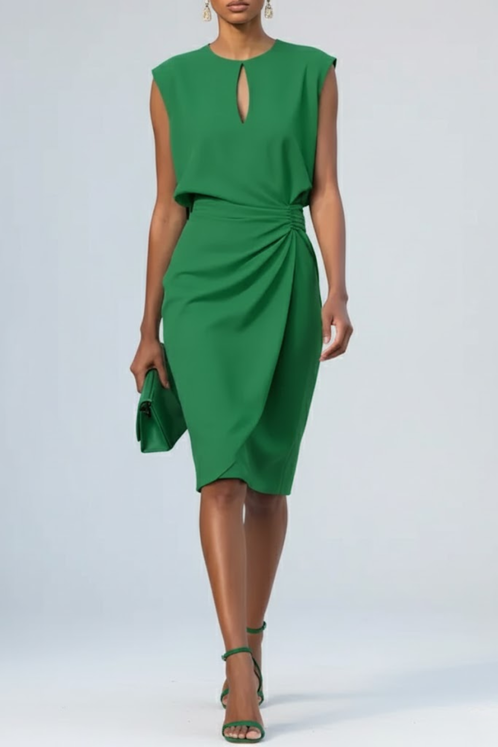 Midi Sleeveless Dress – Elegant Occasion Silhouette