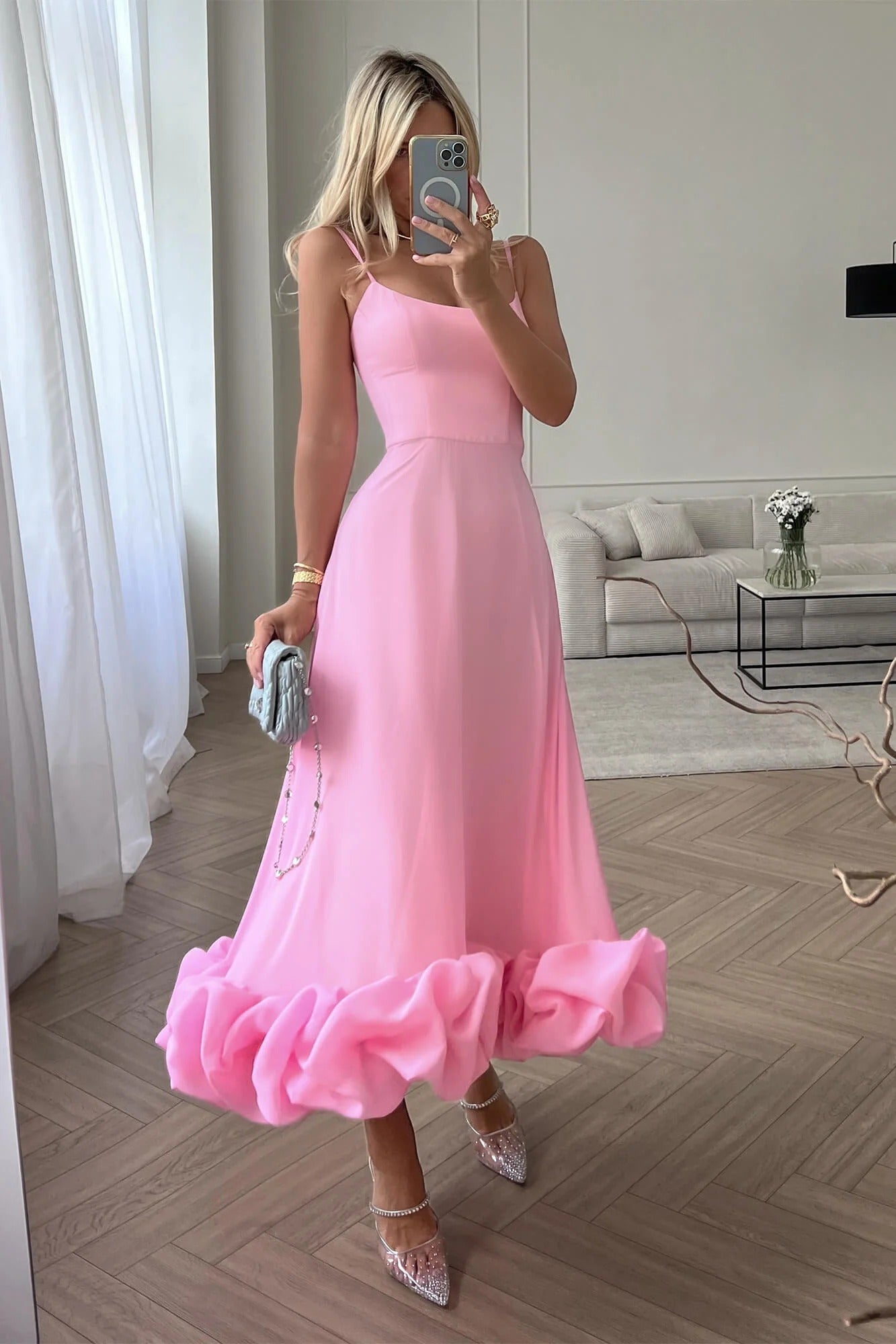 Midi Sleeveless Dress – Elegant Occasion Silhouette