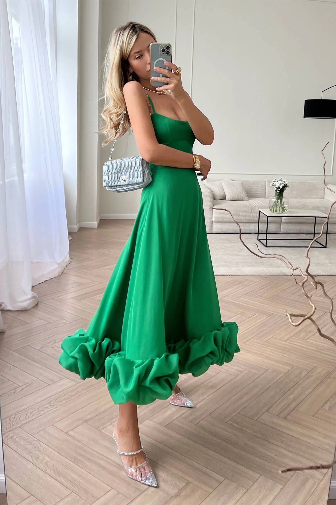 Midi Sleeveless Dress – Elegant Occasion Silhouette
