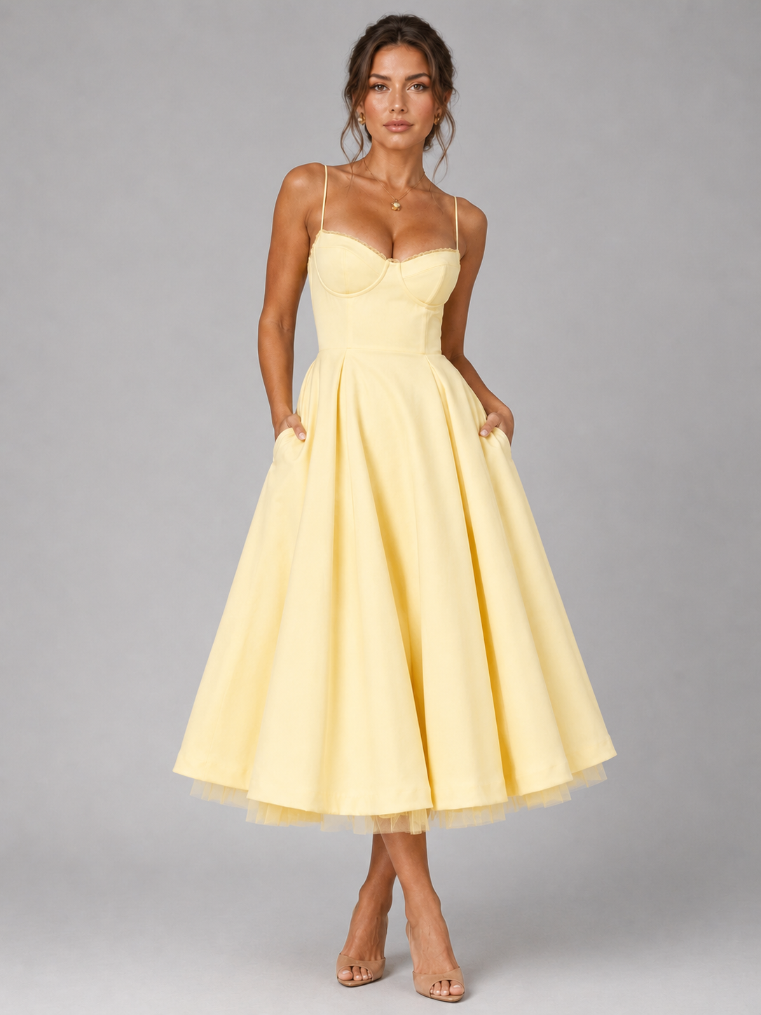 Midi Sweetheart Dress – Elegant Occasion Silhouette