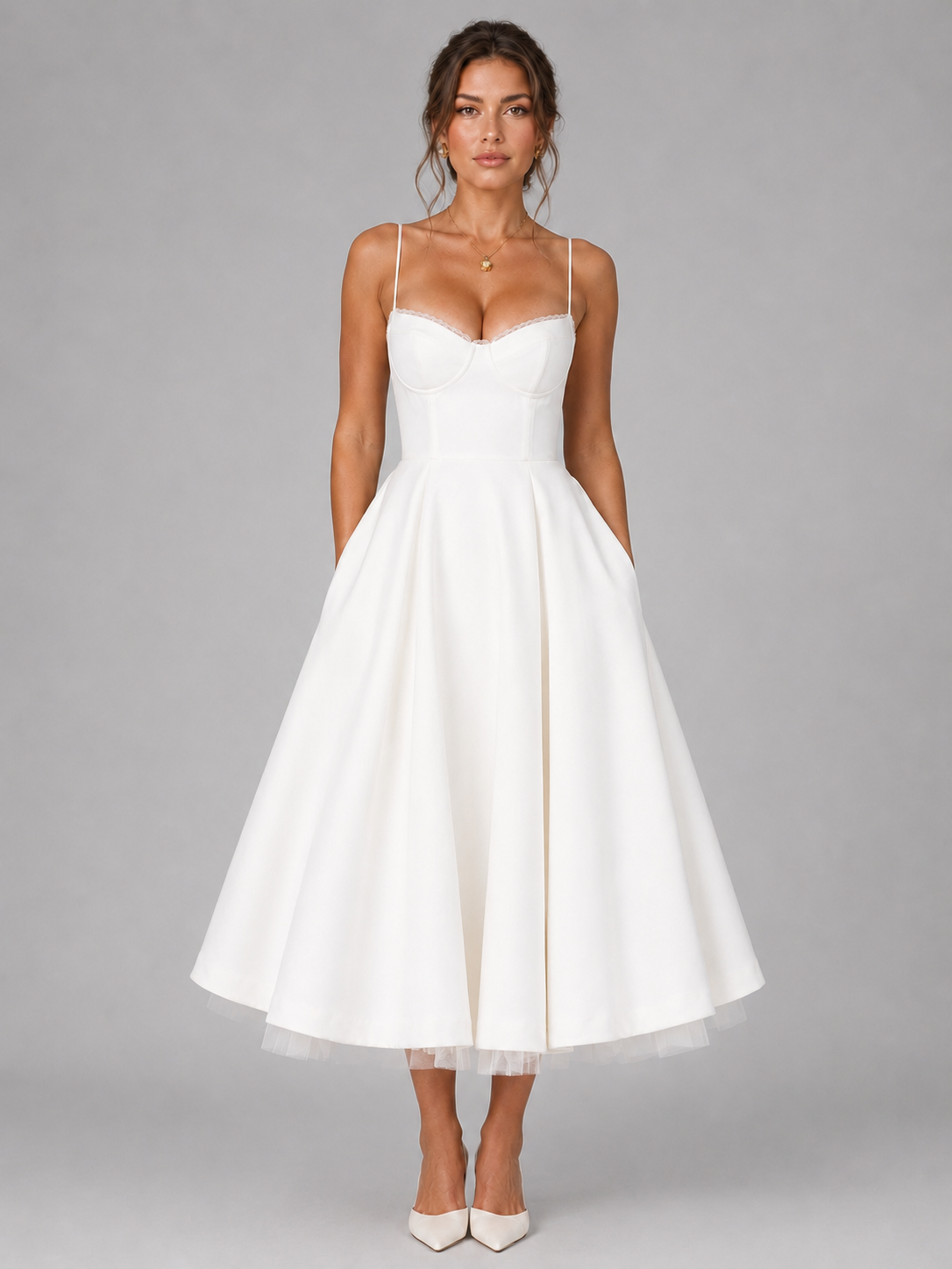 Midi Sweetheart Dress – Elegant Occasion Silhouette
