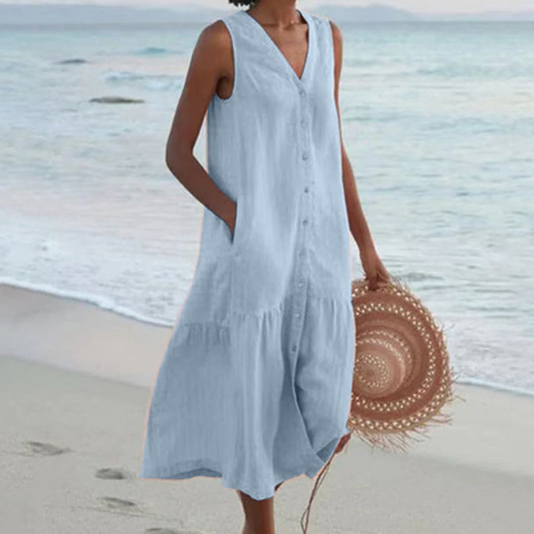 Midi Tiered Dress – Relaxed Holiday Look
