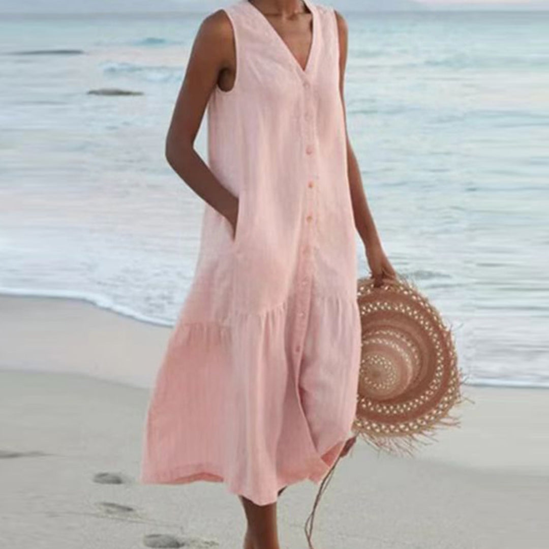 Midi Tiered Dress – Relaxed Holiday Look