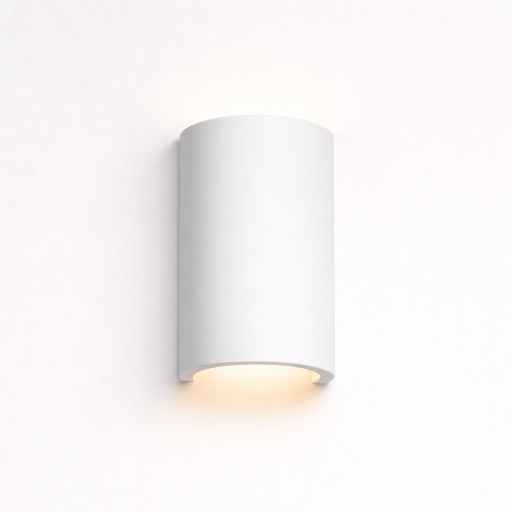 Wall Sconce Light Fixture – Modern Up and Down Wall Sconce in Paintable Plaster