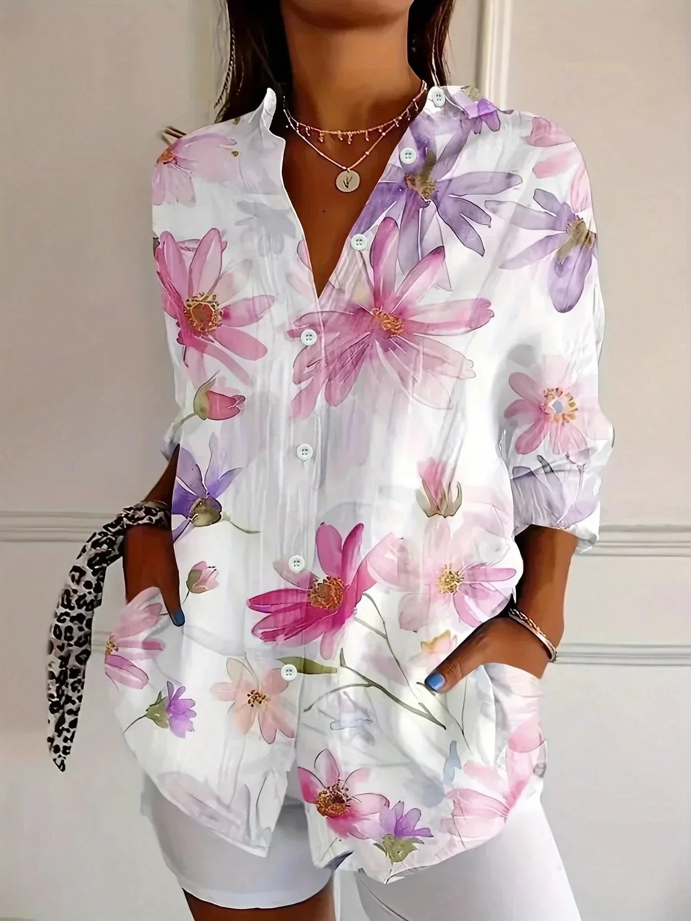 Printed Collared Blouse – Easy Summer Style