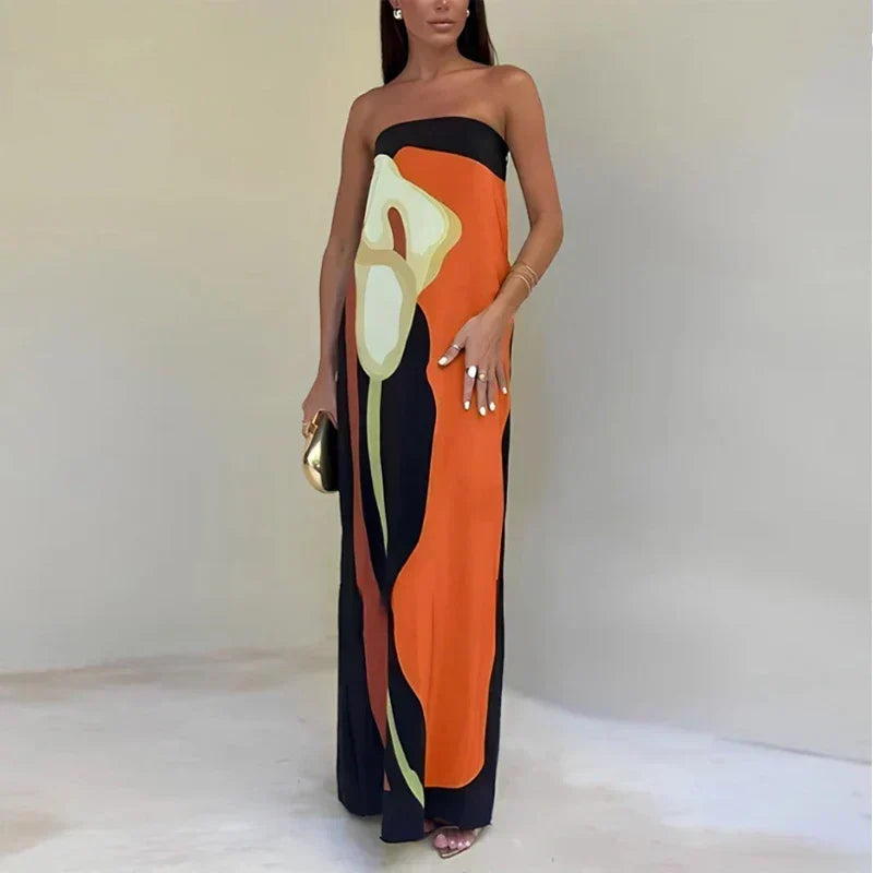 Printed Maxi Dress – Elegant Occasion Silhouette