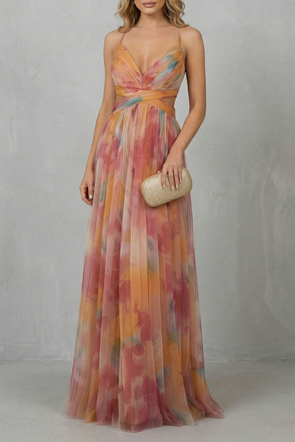 Printed Maxi Sleeveless Dress – Evening-Ready Elegance