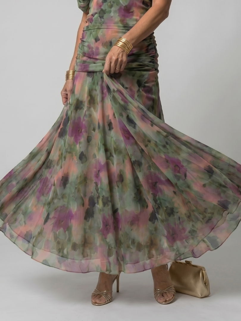 Printed Midi Wedding Guest Dress – Elegant Summer Occasion Style