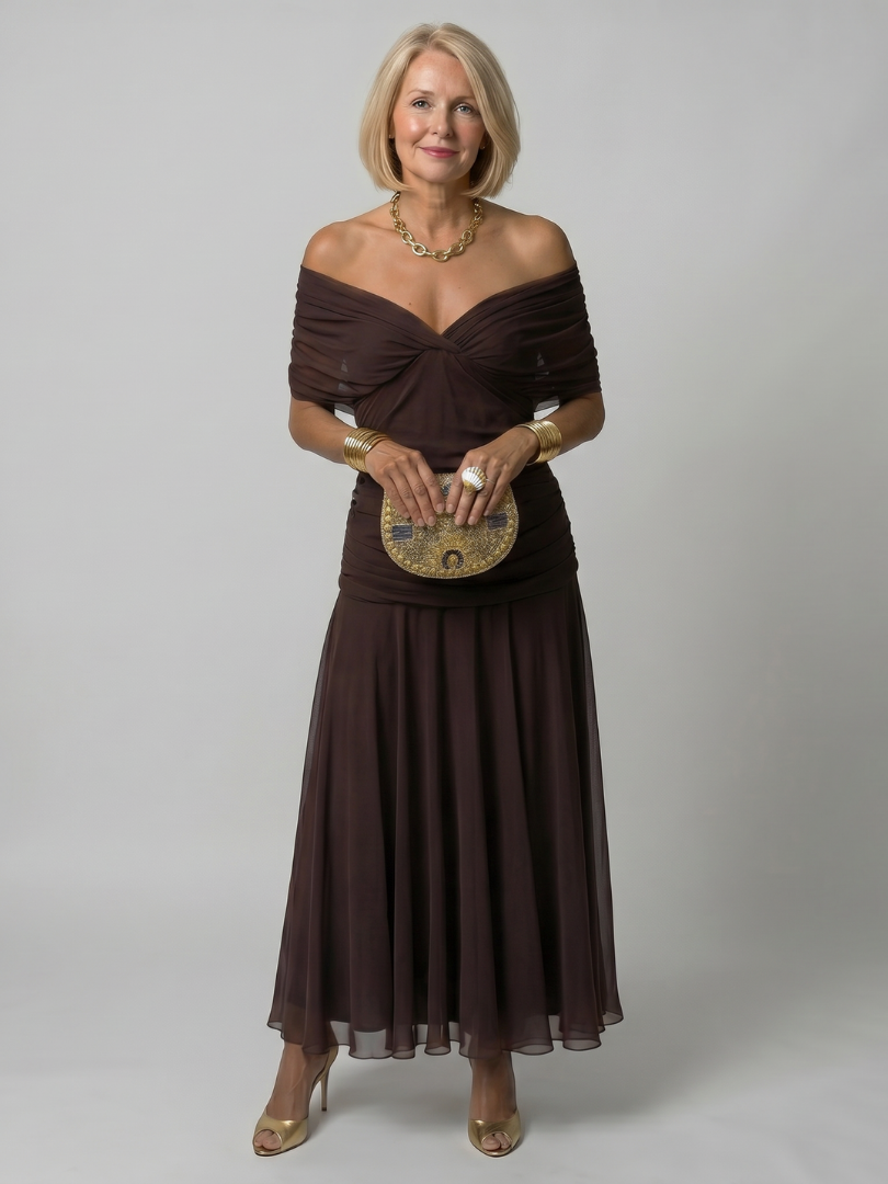 Printed Midi Wedding Guest Dress – Elegant Summer Occasion Style