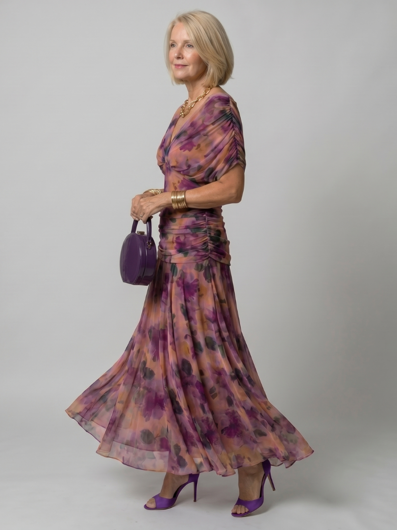 Printed Midi Wedding Guest Dress – Elegant Summer Occasion Style