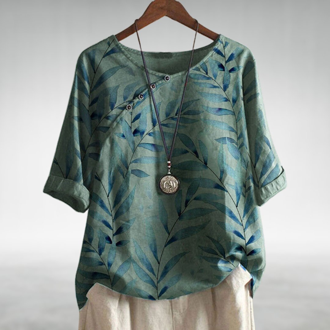 Printed Round-Neck Blouse – Easy Summer Style