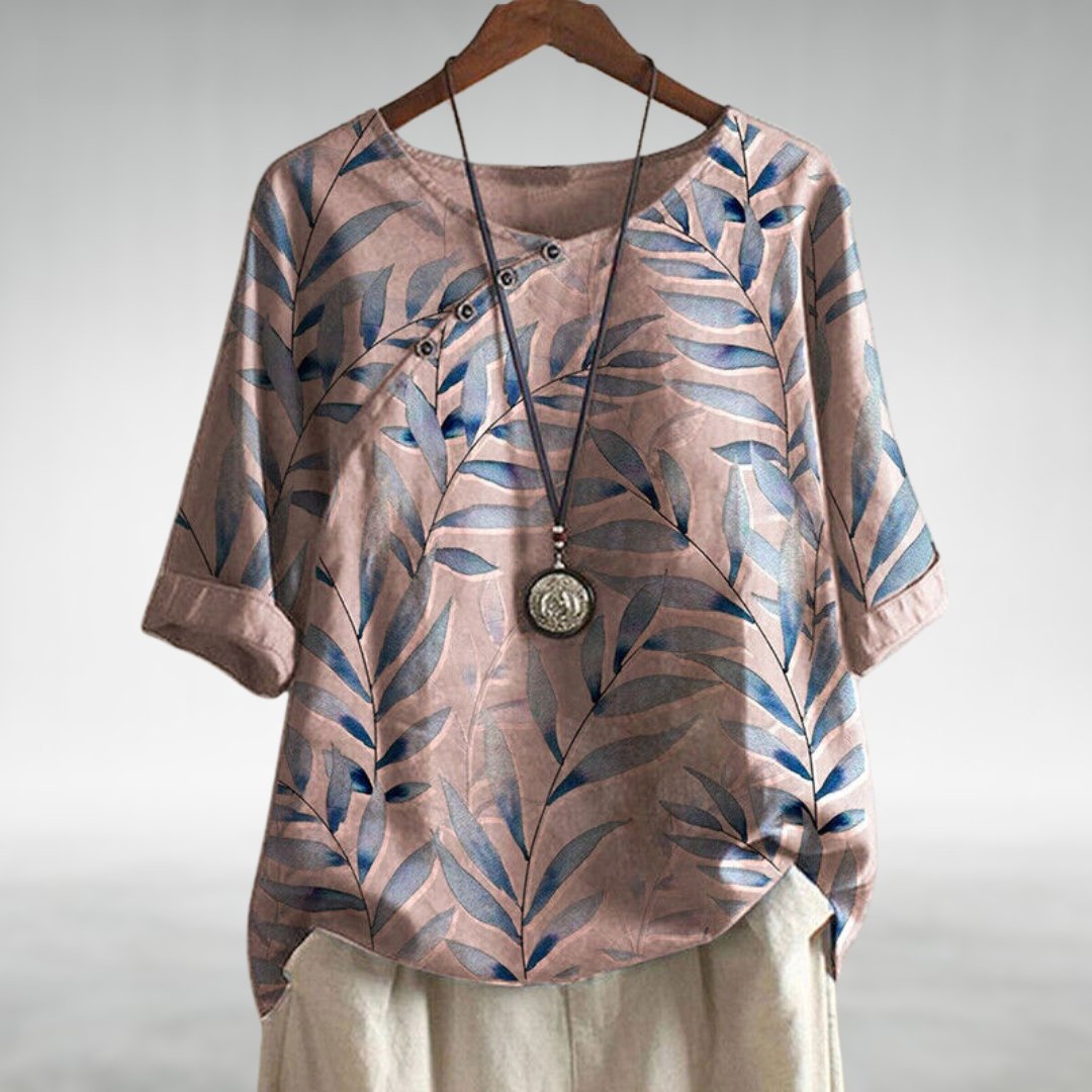 Printed Round-Neck Blouse – Easy Summer Style