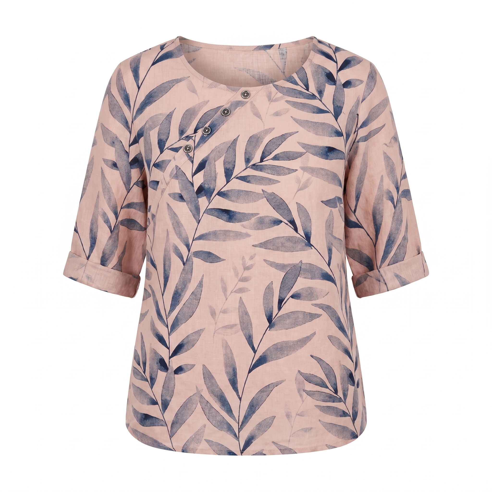 Printed Round-Neck Blouse – Easy Summer Style