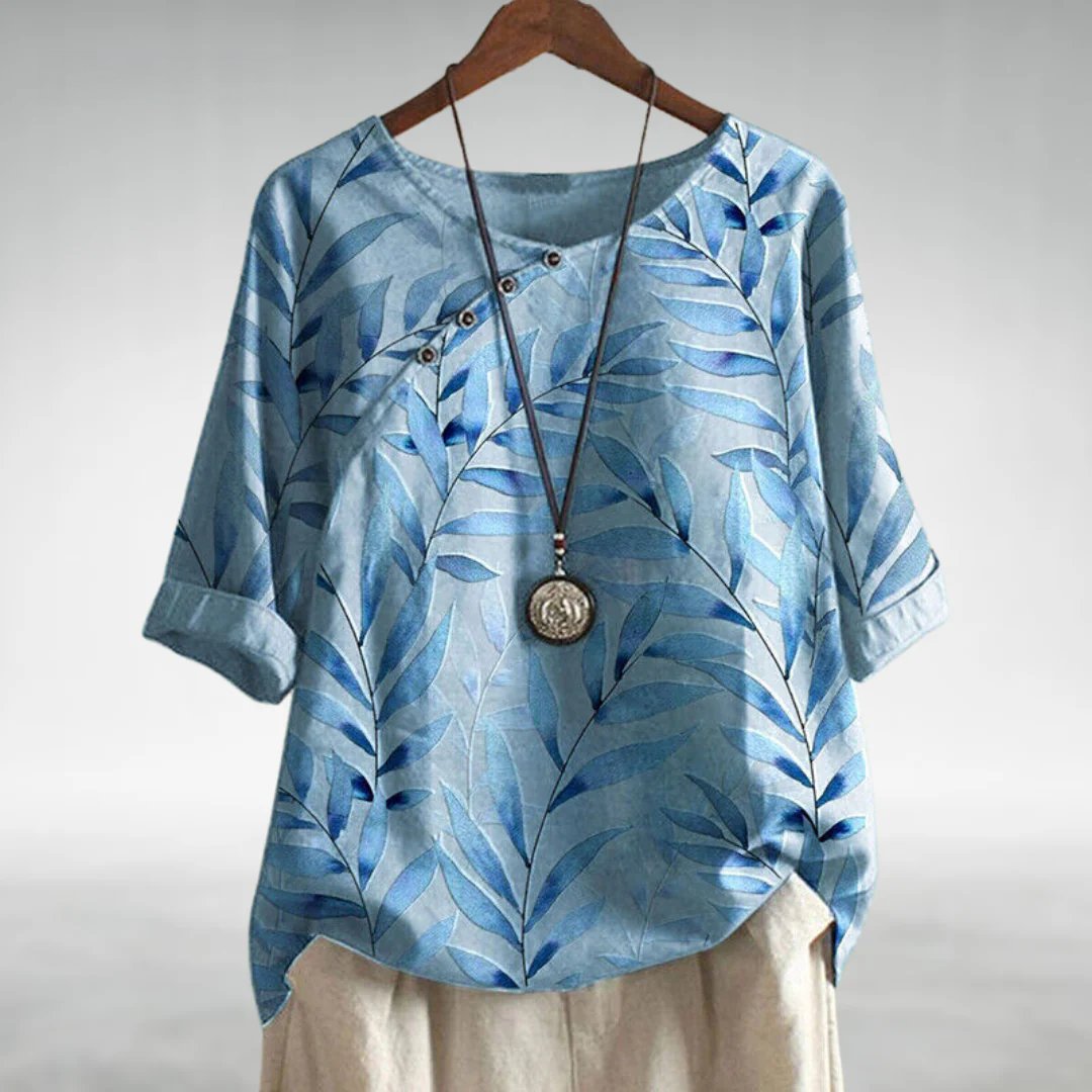 Printed Round-Neck Blouse – Easy Summer Style