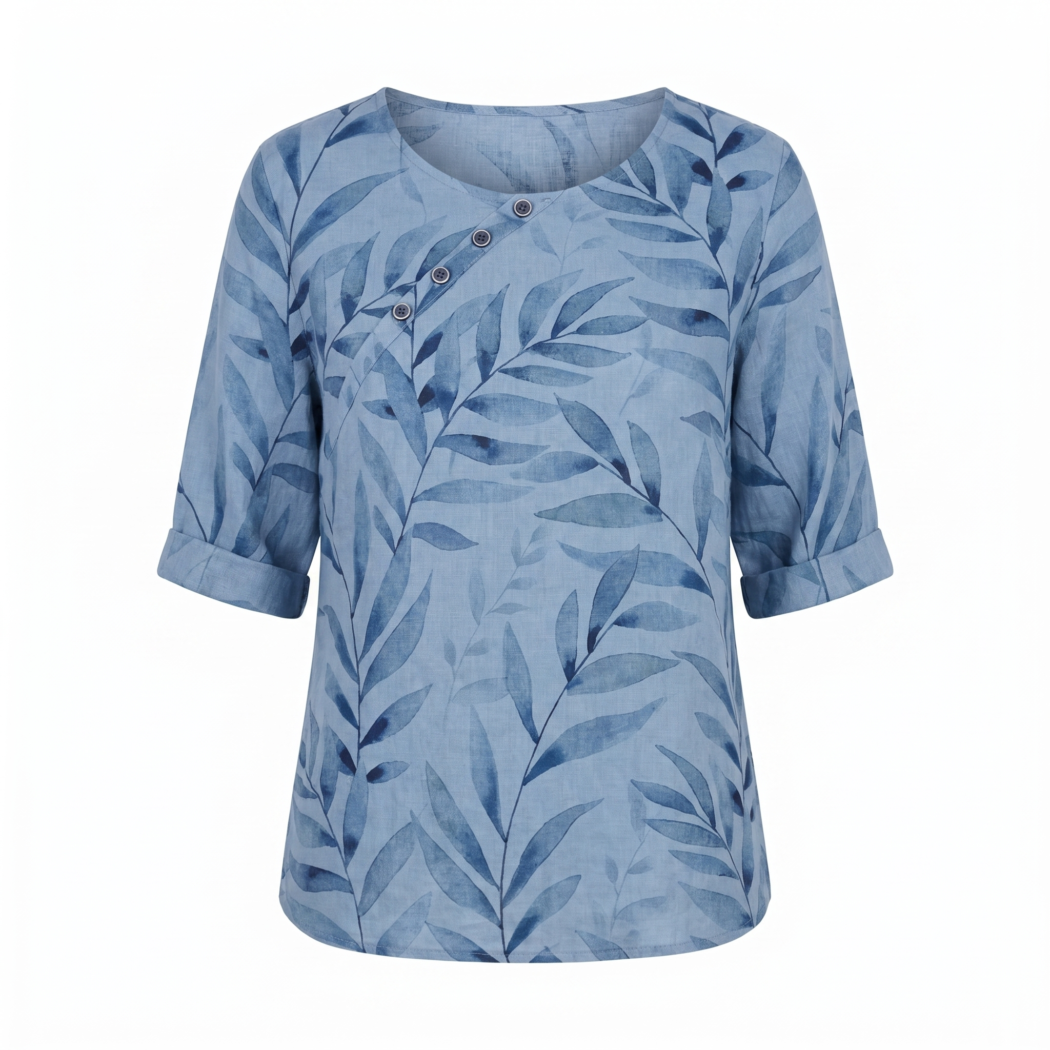 Printed Round-Neck Blouse – Easy Summer Style