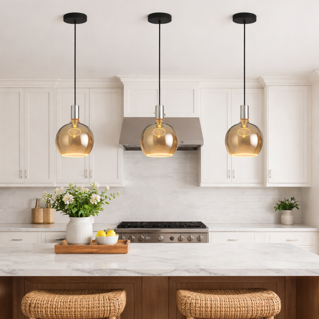 Modern Pendant Light Fixture – Hanging Ceiling Light for Kitchen Island, Bedside & Hallway