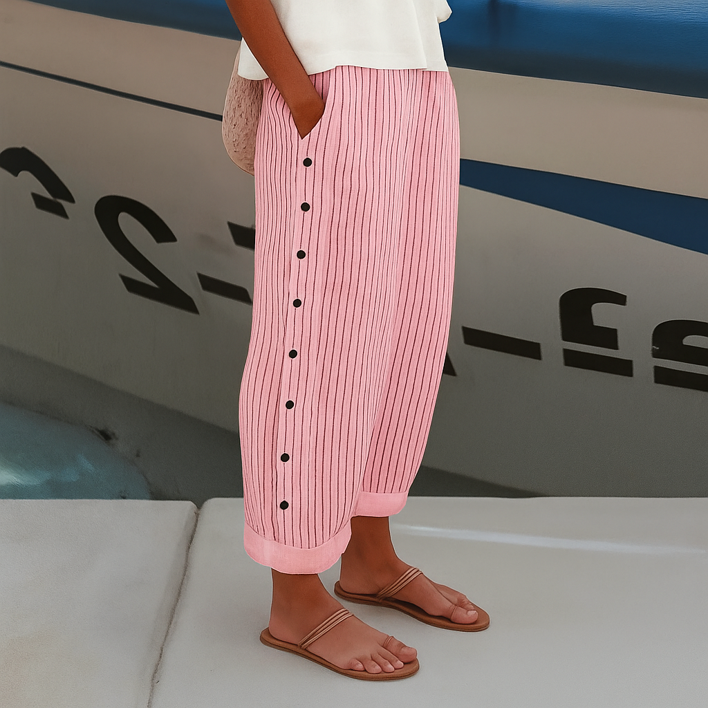 Striped Straight-Leg Trousers – Easy Summer Style