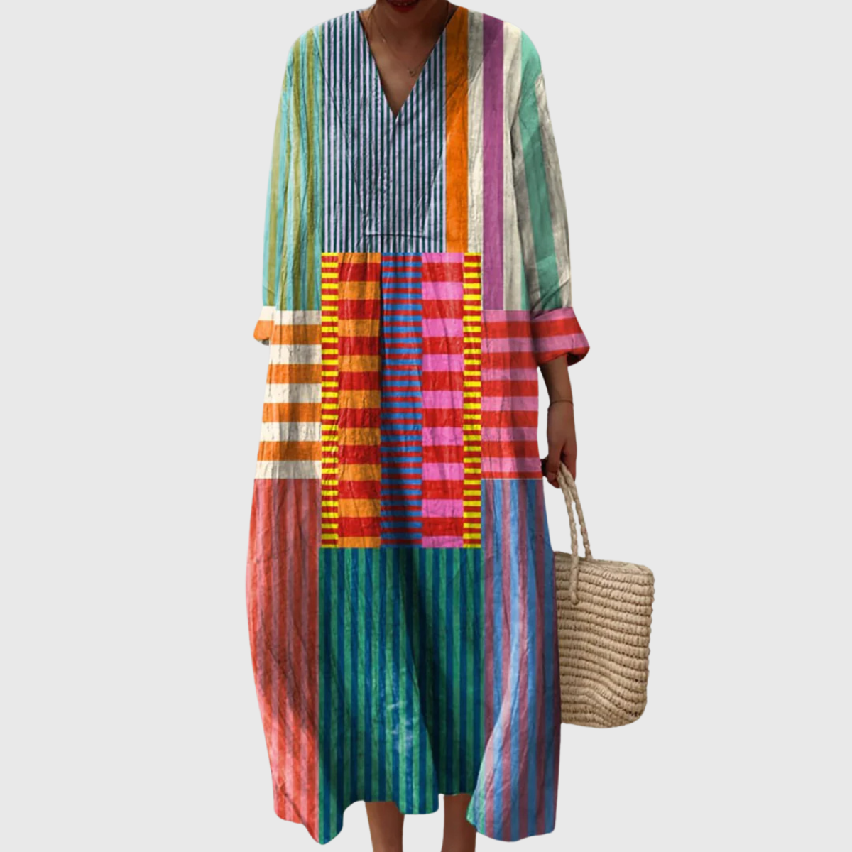 Striped V-Neck Dress – Effortless Summer Style