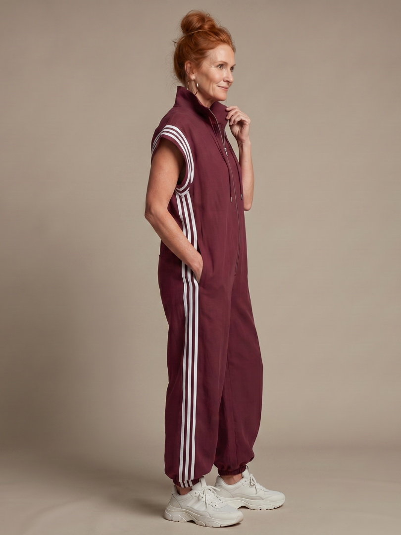 Striped Wrap Jumpsuit – Elegant Warm-Weather Style