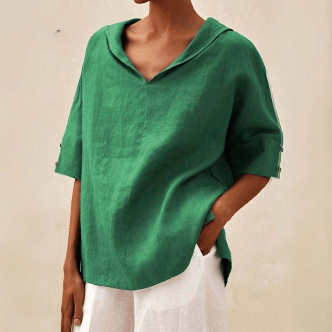 V-Neck Blouse – Elegant Warm-Weather Look