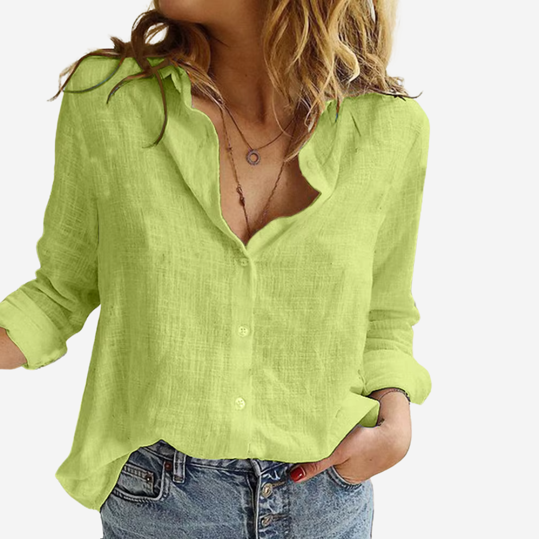 V-Neckline Blouse – Polished Daytime Style